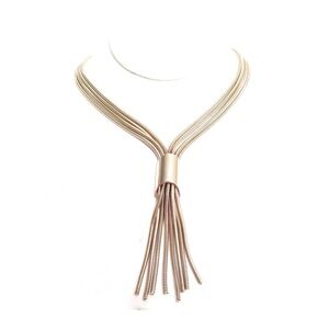 Vintage Gold‎ Plated Multi-Stranded 4 Row 8 Strand Tassel Lariat Necklace C19